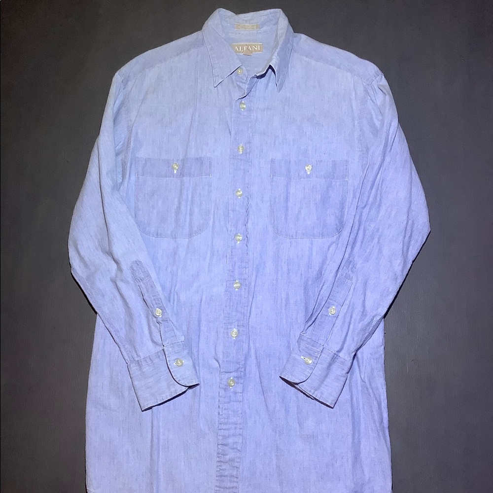 Alfani Men’s Long Sleeve Button Down Shirt | Size 14-1/2 32 | 100% Cotton